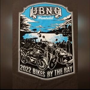 NWOT XXL Men's UBNC 2022 Bikes By The Bay Harley Charity Shirt, Gray, never worn